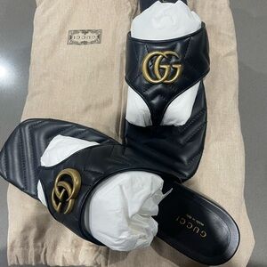 Gucci Black Thong Sandals